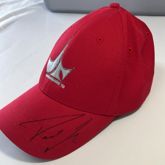 Paul Jr baseball hat SIGNED motorcycle american chopper red solid back size S/M - Picture 12 of 13
